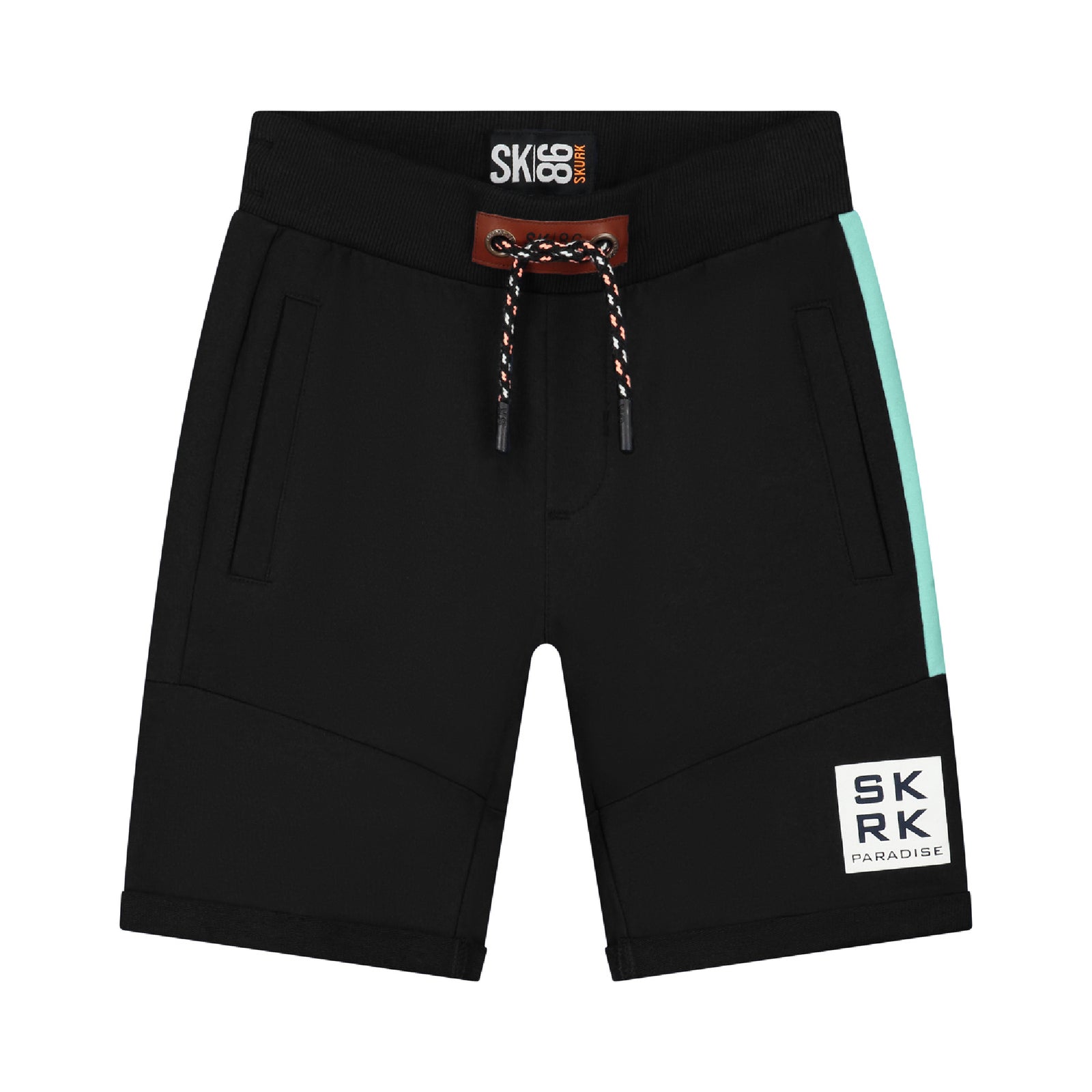 Skurk Shorts Bodin Black - Light Blue