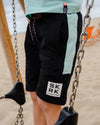 Skurk Shorts Bodin Black - Light Blue