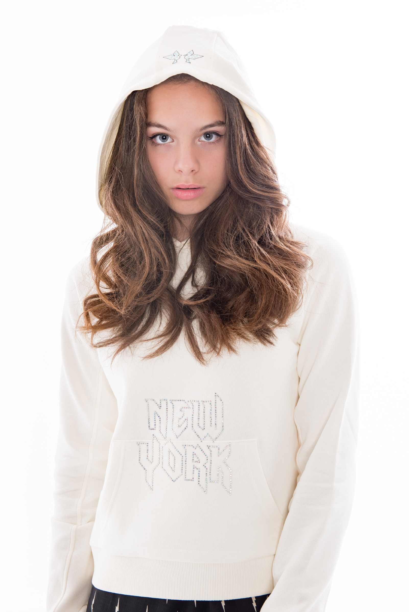 Meisjes Nina Sweater van Frankie & Lib in de kleur Off White in maat 176.