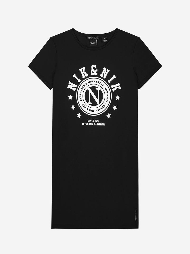 Meisjes Galy Tee Dress van Nik & Nik in de kleur Black in maat 176.