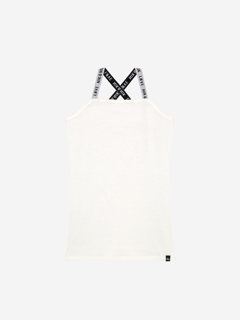 Nik & Nik Spaghetti Top off-white