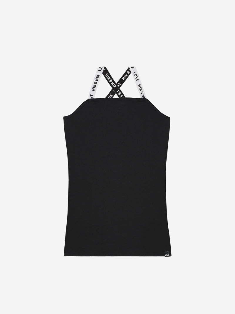 Nik & Nik Spaghetti Top black