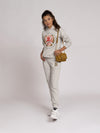 Meisjes Rosanna Hoodie van Nik & Nik in de kleur Ultra Light Grey Melange in maat 176.
