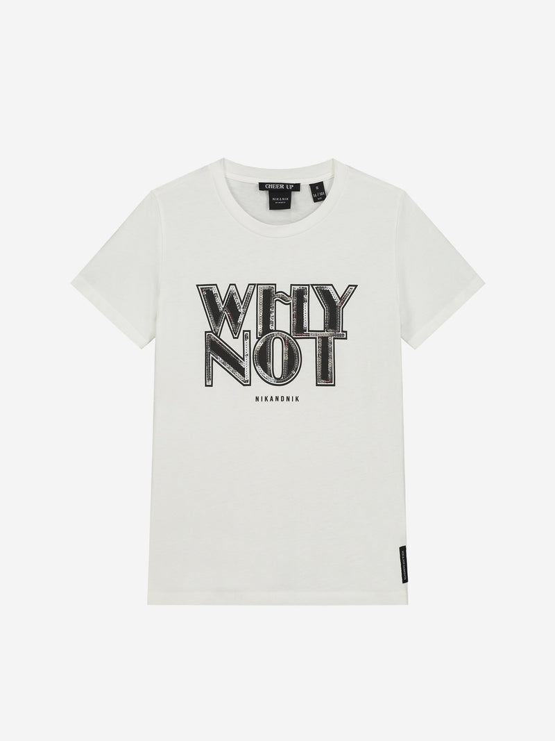 Meisjes Why Not T-Shirt van Nik & Nik in de kleur Off White in maat 176.