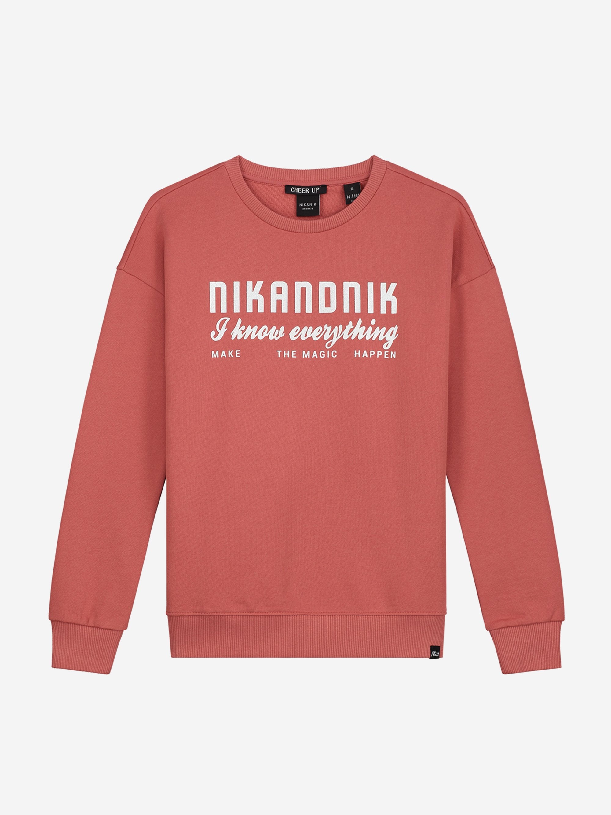 Meisjes Everything Sweater van Nik & Nik in de kleur Retro Pink in maat 176.