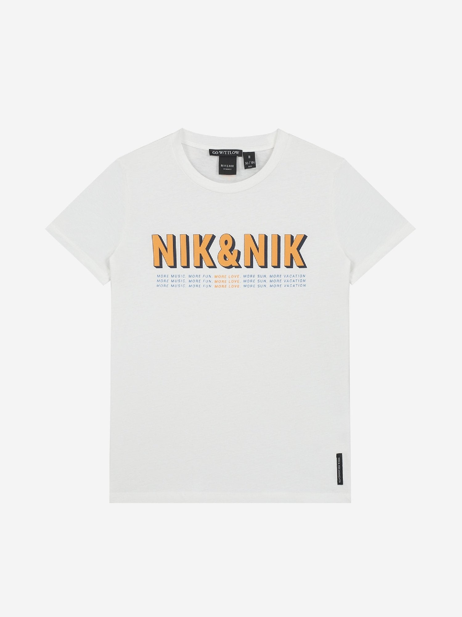 Meisjes More Love T-shirt van Nik & Nik in de kleur Off White in maat 176.