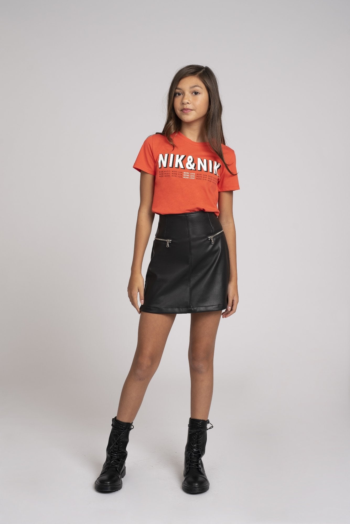 Meisjes More Love T-shirt van Nik & Nik in de kleur Rood in maat 176.