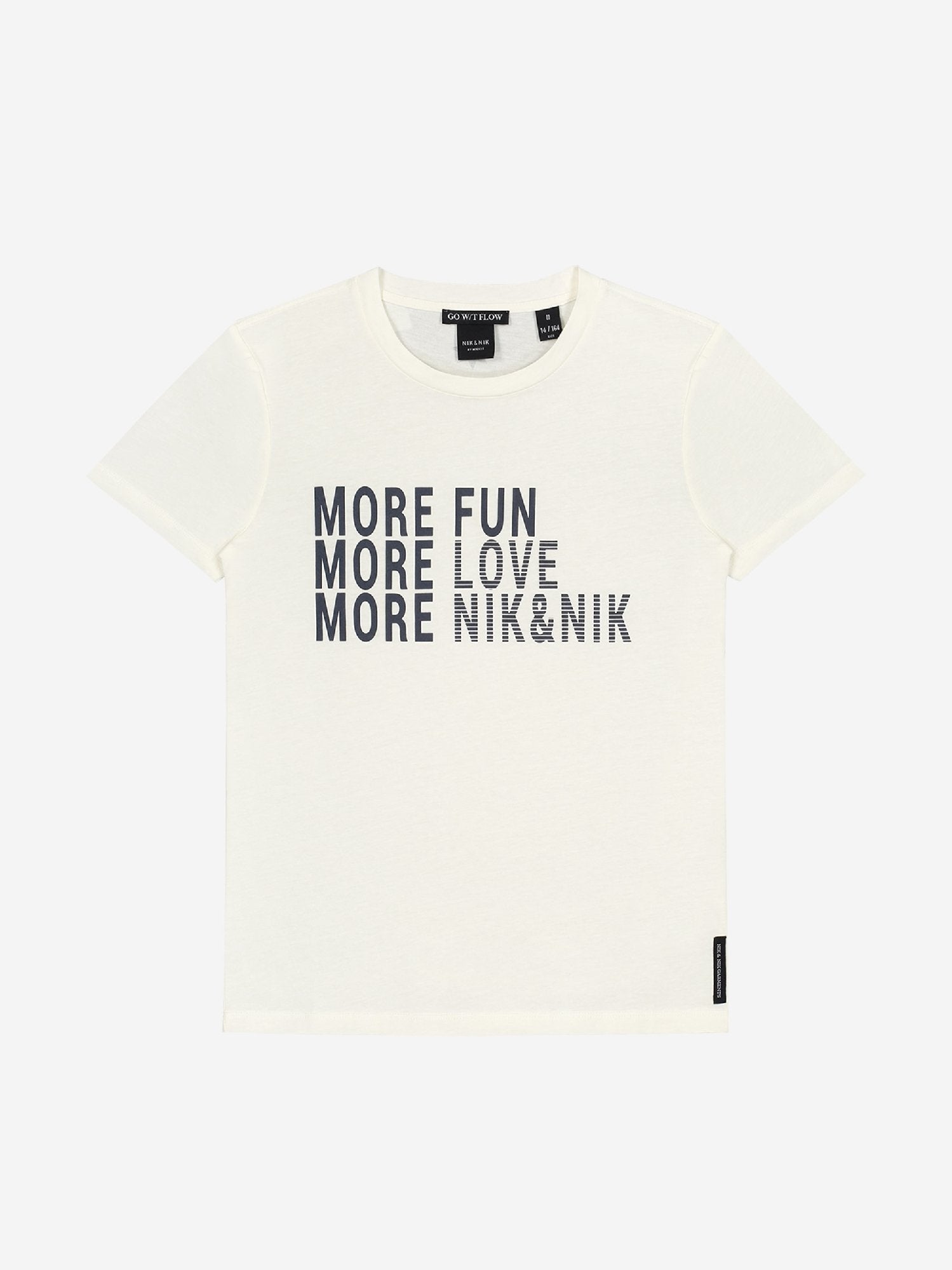 Meisjes Fun T-shirt van Nik & Nik in de kleur Off White in maat 176.