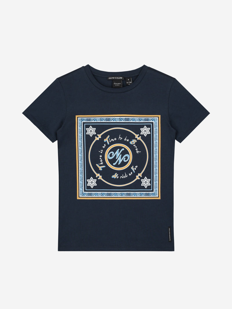 Meisjes No Risk T-shirt van Nik & Nik in de kleur Royal Blue in maat 176.