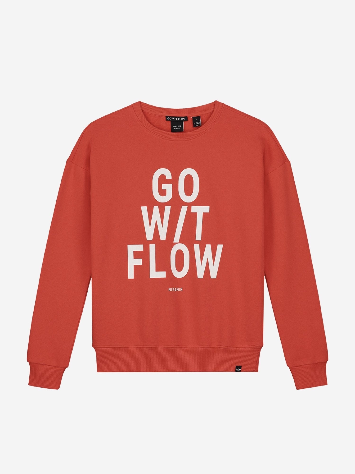 Meisjes Flow Sweater van Nik & Nik in de kleur Rood in maat 176.