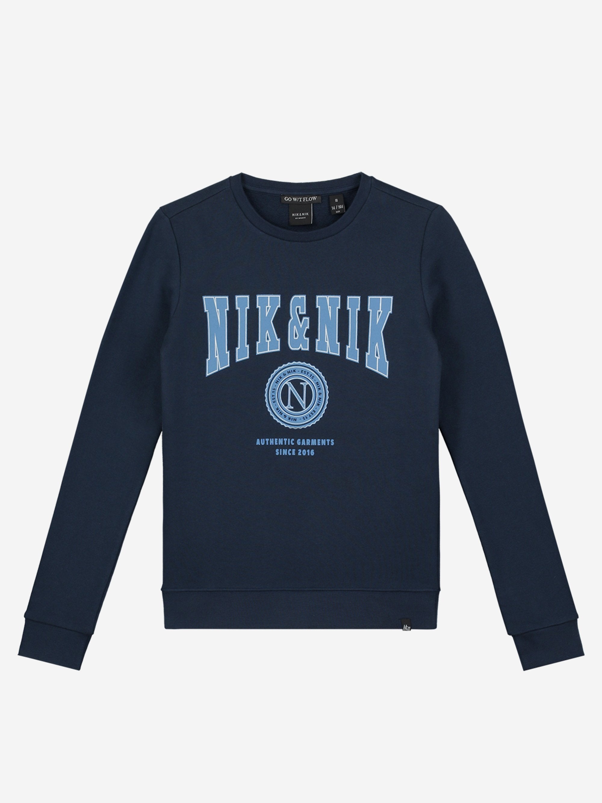 Meisjes Ginny Sweater van Nik & Nik in de kleur Royal Blue in maat 176.