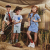 Meisjes Jurkje s/s Gita van Z8 in de kleur Bluebelle/AOP in maat 140/146.