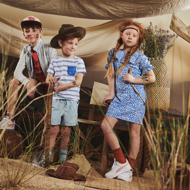 Meisjes Jurkje s/s Gita van Z8 in de kleur Bluebelle/AOP in maat 140/146.