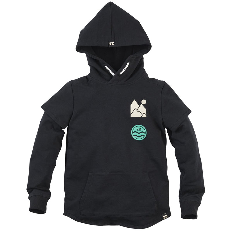 Jongens Hooded Sweater Mace van Z8 in de kleur Black bat in maat 140/146.