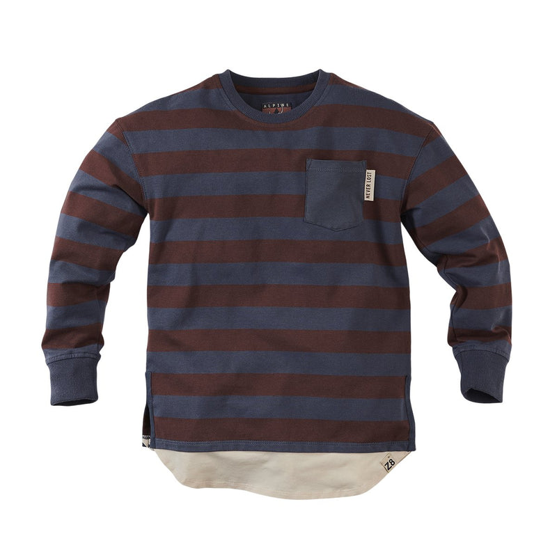 Jongens Sweater Marko van Z8 in de kleur Real steel/Wokka mokka in maat 140/146.