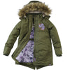 Meisjes Winterjas Rosanne van Z8 in de kleur Army amor in maat 140/146.