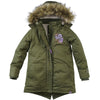 Meisjes Winterjas Rosanne van Z8 in de kleur Army amor in maat 140/146.
