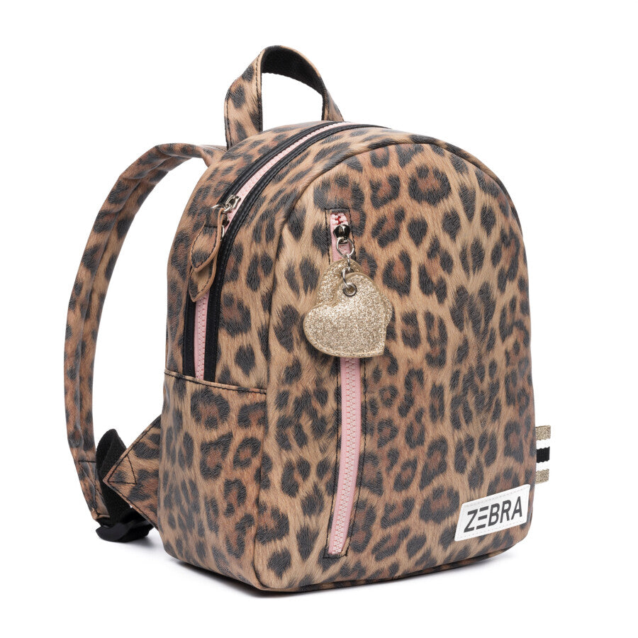 Zebra Backpack (S) - Leo Camel pink