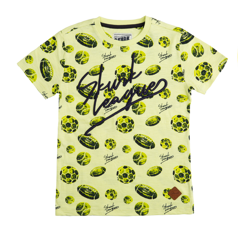 Jongens T-shirt Troy van Skurk in de kleur Lime in maat 164, 170.