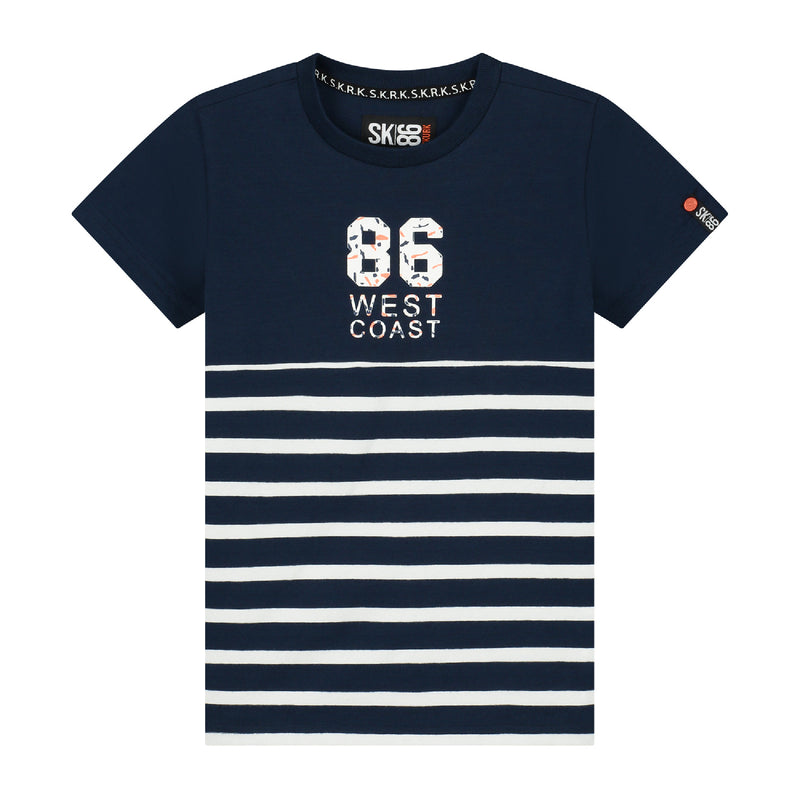 Skurk T-shirt Tymo Dark Blue White stripe