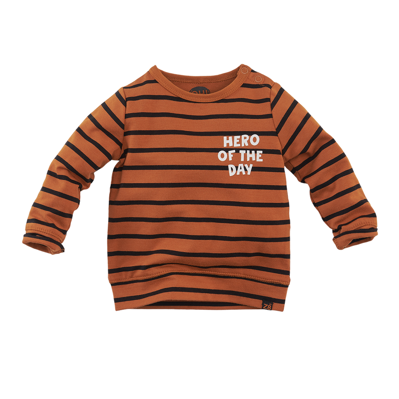 Jongen, Cognac/Black/Stripes, 74, Z8, €15-€20, Long sleeves, 20-zomer, 191219