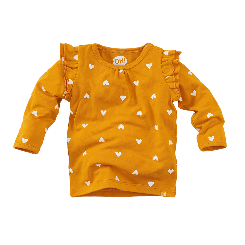 Meisjes Long sleeves San Diego van Z8 in de kleur Okergeel in maat 74.