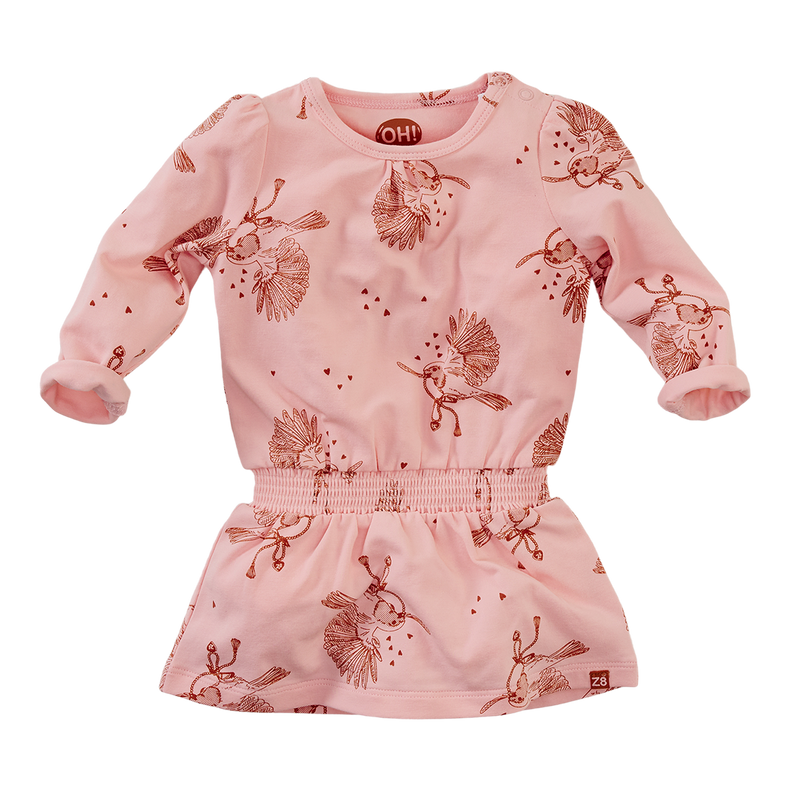 Meisjes Jurkjes l/s Long beach van Z8 in de kleur Roze in maat 74.