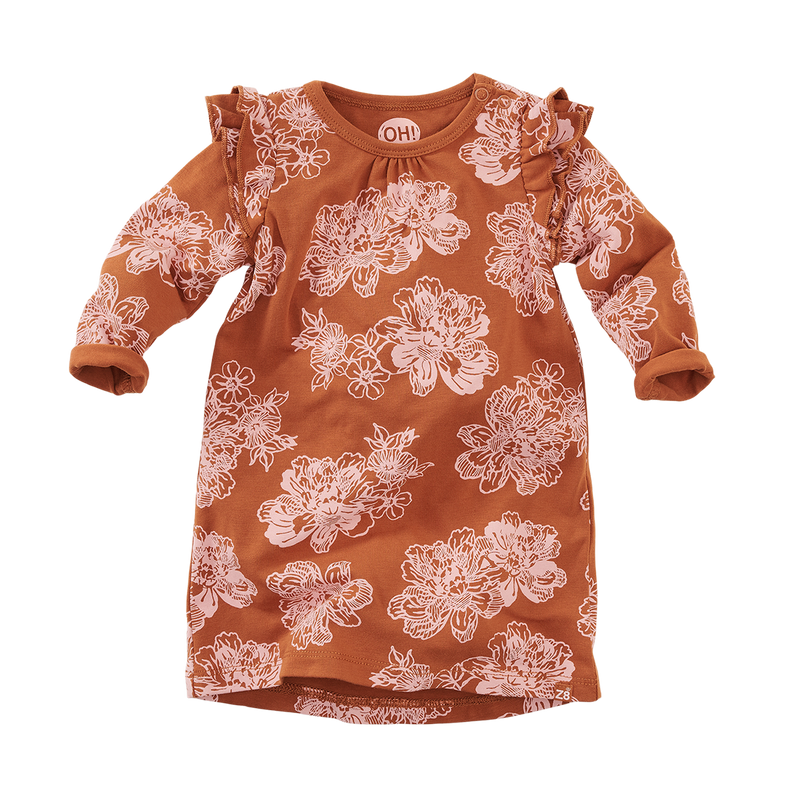 Meisjes Jurkjes l/s Louisville van Z8 in de kleur Bruin in maat 74.