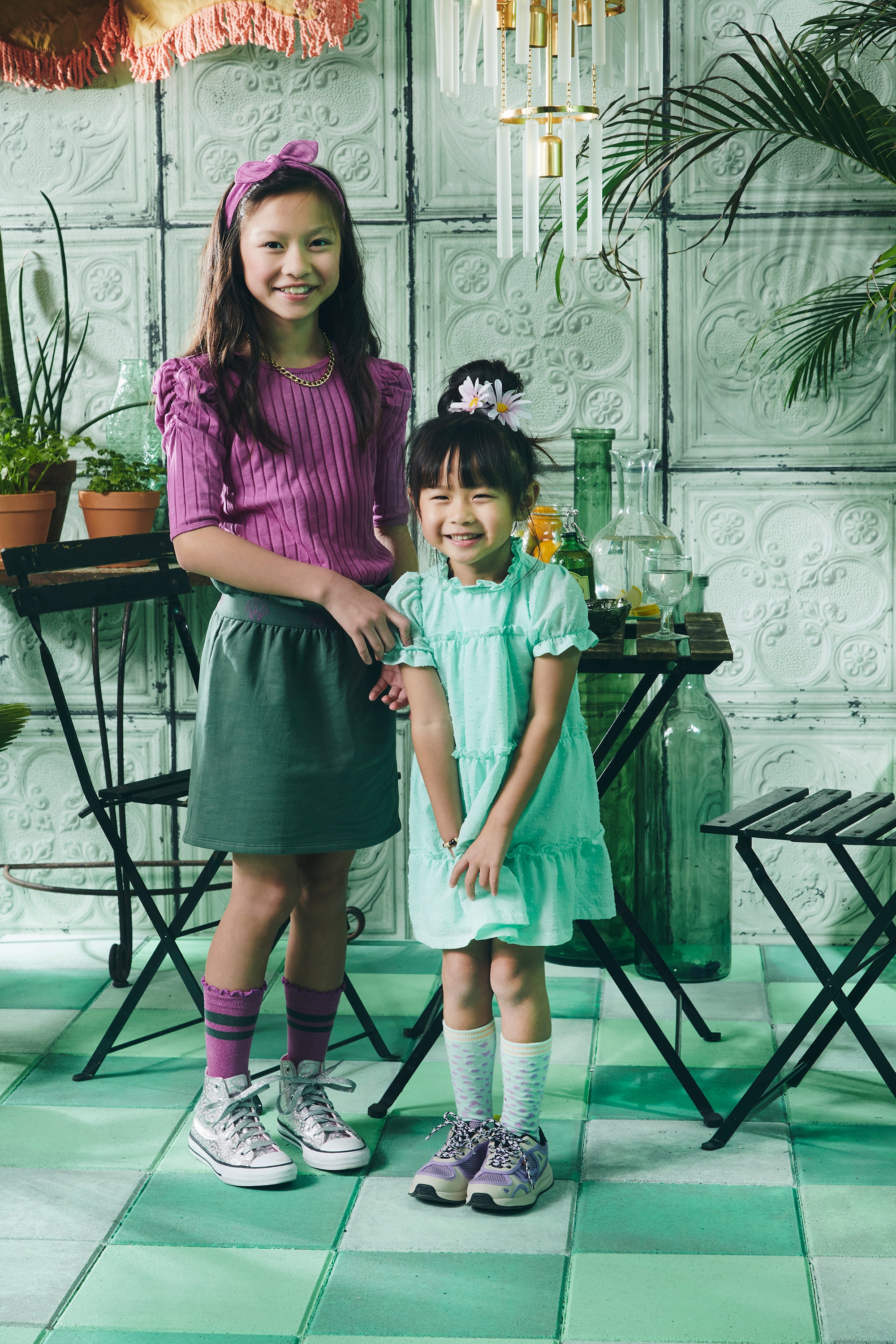 Z8 Jurkje Ebba Funky fuchsia Island green