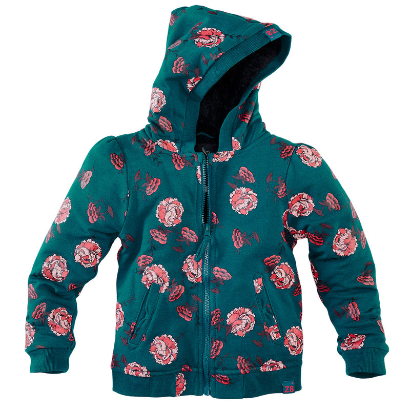 Meisjes Borgvest Alma van Z8 in de kleur Teal deal/AOP in maat 140-146.