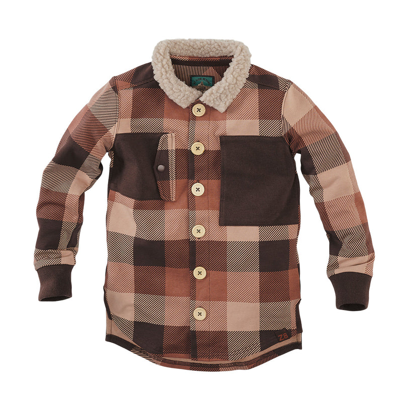 Jongens Blouse Bassie van Z8 in de kleur Brown wood in maat 140-146.