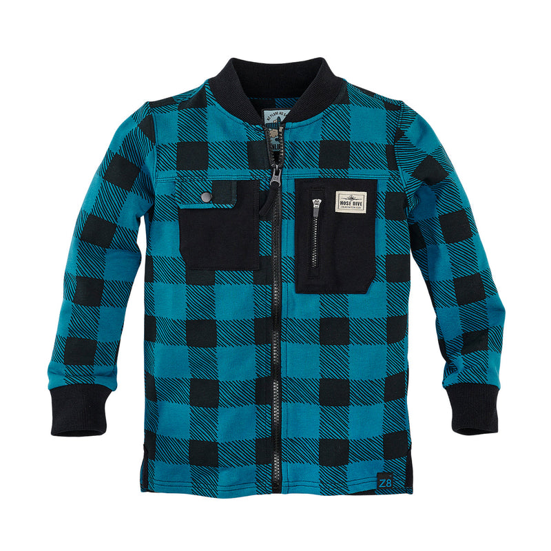 Jongens Blouse Baas W22 van Z8 in de kleur Blues check in maat 140-146.