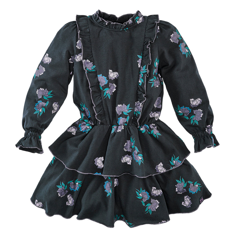 Meisjes Jurkje l/s Anoek van Z8 in de kleur Thunder sky/AOP in maat 140-146.